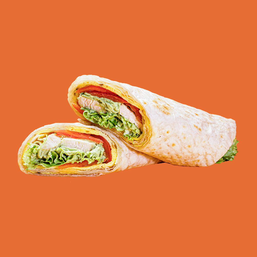 WRAP CHICKEN CHILL - Wrap de pollo grillado, con lechuga, tomate y queso tipo americano